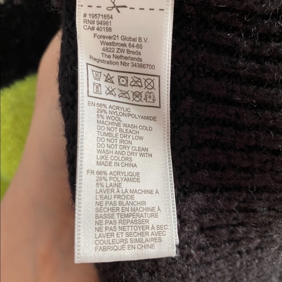 Oversized fuzzy neon love color block sweater m - Picture 6 of 7